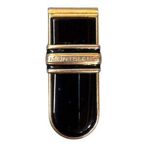 Vintage Montblanc Money Clip Gold & Black Germany Enamel Dad Gift Present Men
